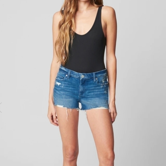 Blank NYC The Astor Brooklyn Baby Cut Off Raw Hem Distressed Shorts Size 26 - Picture 5 of 14